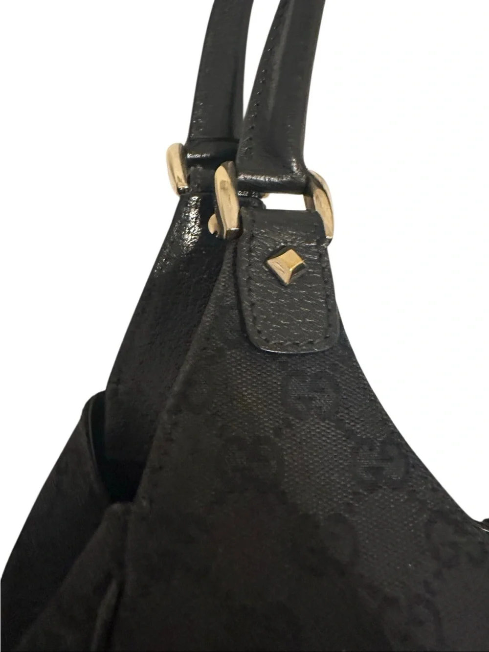 Gucci Black GG Jacquard Jackie Shoulder Bag with Gold Piston Lock - Picture 9 of 14